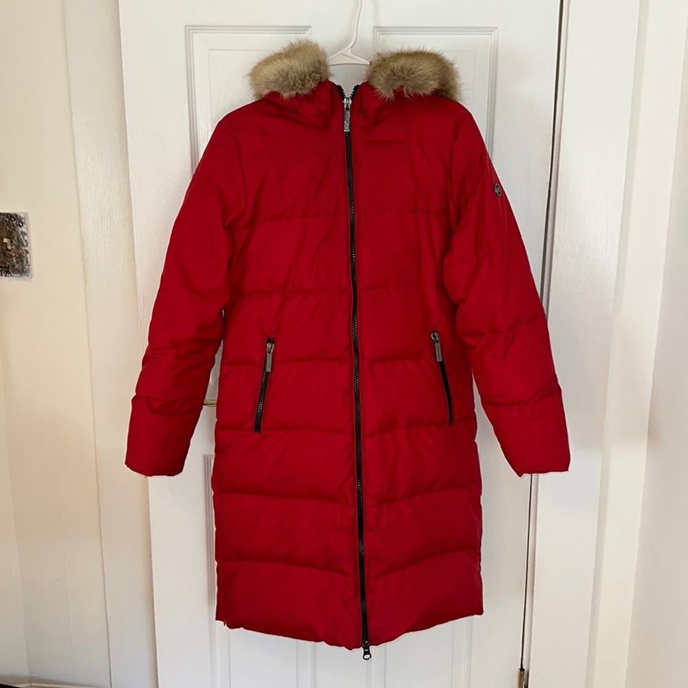 Micheal Kors Red Parka Coat